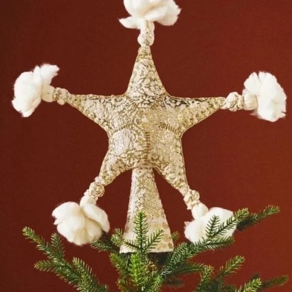 NWT Anthropologie Lyra Gold Star Christmas Tree Topper
